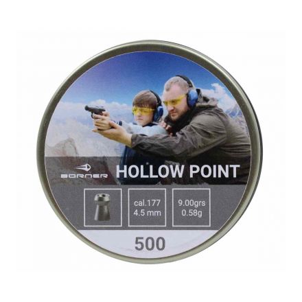 Пули Borner Hollow Point 4,5 мм, 0,58 грамм, 500 штук
