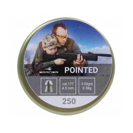 Пули Borner Pointed 4,5 мм, 0,58 грамм, 250 штук